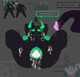 1boy 1girls after_sex areolae balls ballsack black_hair breasts commander_(tds) cum_in_pussy dark_skin dick female female_only green_eyes huge_balls huge_breasts inspired male meme meme_in_the_background nerdly_duck nuclear_fallen_king nude_female penis pussy reference_image roblox roblox_game rule_63 self_upload tagme tower_defense_simulator traced traced_art traced_artwork void_reaver_(tds)