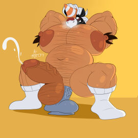 areola armpit_hair aroused balls berry_(brawl_stars) big_balls big_breasts big_penis blush bodily_fluids body_hair brawl_stars breasts breath bs23074 chest_hair clothing cum cumshot damelty dildo dildo_sitting ejaculation equid equine erection footwear gay genital_fluids genitals hands_behind_head hi_res horn horse huge_balls huge_breasts huge_cock humanoid male male_only mammal musclegut muscular mythological_creature mythological_equine mythology penetration penis sex_toy sitting socks solo unicorn