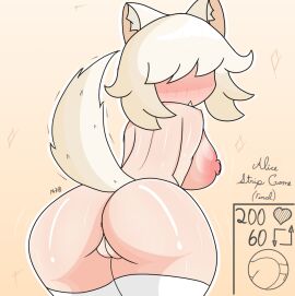 1girls 2d 2d_(artwork) 2d_artwork alice_(mr.zr0) anus belly belly_button blonde_hair breasts cat_girl catgirl crop_top ear embarrassed embarrassed_nude_female enf female female_only hair large_breasts leggings mr.zr0 nude oc original original_character panties pussy roblox shiny_skin strip_game tail underwear