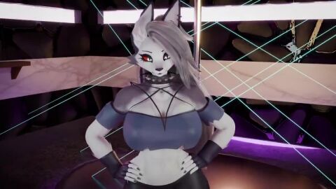 1boy 1girls 3d animated babymoonart big_ass blowjob breast_grab cum cum_on_ass cum_on_body fellatio hands_on_ass helluva_boss human_on_anthro looking_at_viewer loona_(helluva_boss) ripped_clothing ripped_shirt sound tagme tail thebredfactory_(va) video