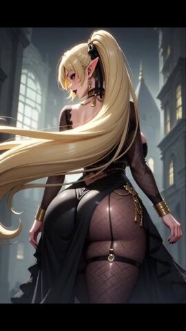 ai_generated big_ass big_breasts, blonde_hair elf, goth, long_hair, tagme video yellow_eyes,