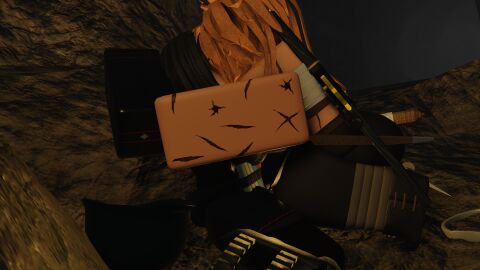 2girls 3d against_wall ass black_hair bloxmodeller cave clothed female golden_empire_(grave/digger) grave/digger kissing mask_removed mortician_(grave/digger) orange_hair roblox roblox_game robloxian royal_nation_(grave/digger) tagme yuri