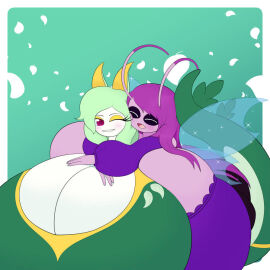 big_breasts breasts catherene_(earthling00) celebi creatures_(company) earthling00 female game_freak hyper_breasts nintendo pokemon serperior veronica_(earthling00)