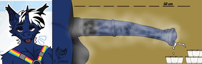 absurd_res animal_genitalia animal_penis anthro balls big_balls big_penis bodily_fluids cum digital_media_(artwork) equid equine equine_genitalia equine_penis genital_fluids genitals hi_res horse male mammal measuring musk musk_cloud musky_balls musky_penis penis pony shabaco side_view solo torielle69 vein veiny_penis