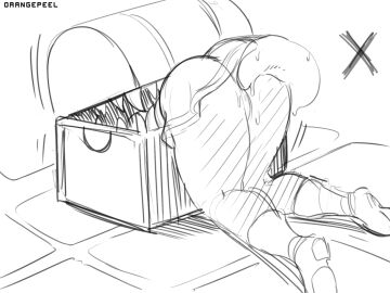 1girls anilingus animated anus ass big_ass black_and_white female fern_(sousou_no_frieren) frieren frieren_stuck_in_a_mimic_(meme) huge_ass jiggling_ass licking_pussy mimic mimic_chest monochrome orange-peel pussy sketch sousou_no_frieren tongue_fucking