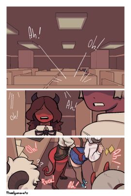 ambiguous_penetration animal_humanoid balls bottomwear bovid bovid_humanoid caprine caprine_humanoid clothing comic eline_(theelgenerate) female female_penetrated femboy femboy_on_female fingers genitals group hair hi_res horn humanoid hung_femboy hung_trap imp levi_(theelgenerate) male male/female male_penetrating male_penetrating_female mammal mammal_humanoid nonbinary penetration penile penile_penetration penis question_mark sex sheep_humanoid side_view skirt sound_effects teeth text theelgenerate white_hair