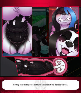 anthro bael_thunderfist bamboo bodily_fluids claws cum cum_inside digital_media_(artwork) drxii female futanari genital_fluids genitals hi_res ikusame intersex kina_kobold kobold kobold_quest liquorice_kobold penis scalie sex tail