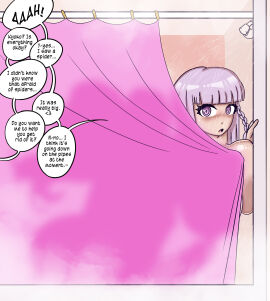 1futa 1girls anal anilingus bangs bathroom behind_curtain bent_over big_breasts breasts caught_in_the_act cheating cheating_girlfriend commissioner_upload cucked_by_futa cuckold curtains danganronpa danganronpa:_trigger_happy_havoc dialogue duo english english_text female female_focus futa_on_female futanari huge_breasts human implied_futa implied_oral intersex izzybsides junko_enoshima kirigiri_kyouko lavender_hair light-skinned_female light-skinned_futa light_skin long_hair naegi_makoto netorare ntr nude nude_female nude_futa offscreen_character purple_eyes purple_hair shower showering silhouette solo_focus speech_bubble stealth_sex steam talking_to_viewer text venus_body