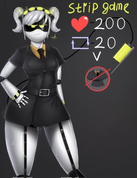 1girls 2d female female_only humanoid j_(murder_drones) kama1678 murder_drones robot robot_girl robot_humanoid screen_face solo strip_game