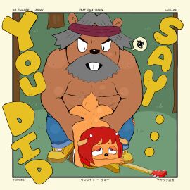 2024 2_horns absurd_res ambiguous_penetration anthro ass ass_up beard beaver biped black_nose bodily_fluids bottomwear bovid brown_body brown_hair buckteeth caprine clothed clothing denim denim_bottomwear denim_clothing dialogue doggy_style dot_eyes duo english_text eye_roll eyebrows facial_hair female female_penetrated footwear from_behind_position genital_fluids grey_hair guitar hair half-closed_eyes heart_eyes heart_symbol hi_res holding_partner horn interspecies jeans lammy_lamb larger_male male male/female male_penetrating male_penetrating_female mammal musical_instrument narrowed_eyes nude nude_female open_mouth pants parappa_the_rapper paul_chuck penetration plucked_string_instrument pussy rodent scut_tail sex sheep short_hair short_tail size_difference smaller_female sony_corporation sony_interactive_entertainment string_instrument tail tan_body teeth text topless topless_male um_jammer_lammy vaginal_fluids y0dare