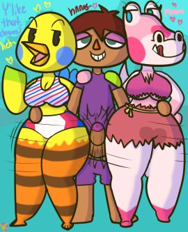 alligator alligatorid animal_crossing anthro ass assjob avian bedroom_eyes big_breasts bird bottomwear breasts buttjob clenched_teeth clothed clothing crocodilian curvy_figure double_buttjob female gayle_(animal_crossing) group hot_dogging hotpants human klutzatdusk licking licking_lips looking_pleasured male male/female mammal narrowed_eyes nintendo reptile scalie seductive sex shirt shorts tank_top teeth thick_thighs tight_clothing tongue topwear torn_clothing trio twiggy_(animal_crossing) under_boob villager_(animal_crossing) wide_hips