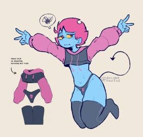 1boy 2d 2d_(artwork) arms_up belly belly_button blue_body blush boligonautas bulge bulge_through_clothing challenge curly_tail devil devil_tail femboy flat_chest flat_chested hoodie looking_away male oc original original_character paggi_outfit panty_bulge peace_sign red_eyes red_hair self_upload simple_background simple_coloring simple_shading sweat sweatdrop sweating sweaty thick_thighs thigh_highs thighhighs thighs trap tummy