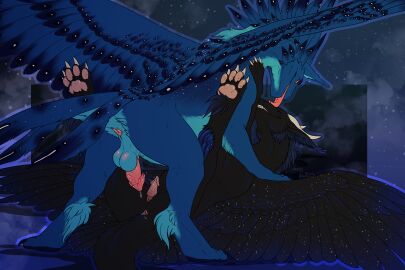 anus azerith balls blue_balls blue_body blue_fur blue_pawpads claws dragon duo feral fur furred_dragon furred_scalie genitals hi_res imminent_anal male mythological_creature mythological_scalie mythology nitrods pawpads penis pink_anus pink_pawpads scalie siranor slit