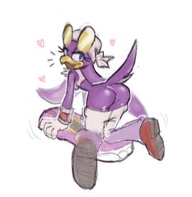 2025 2d 2d_(artwork) 2d_artwork anthro ass ass_focus avian bird bird_girl booty clothed clothed_female digital_art digital_drawing_(artwork) digital_media_(artwork) extreme_gear female furry furry_female looking_at_viewer looking_back mobian mobian_(species) pants pants_down passerine purple_body purple_hair sega sevokin shoes solo solo_female sonic_(series) sonic_riders sonic_the_hedgehog_(series) sunglasses sunglasses_on_head swallow_(bird) tagme tail wave_the_swallow