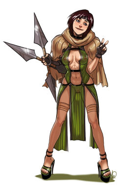 1girls 2d breasts female female_only final_fantasy final_fantasy_vii full_body ganassa nipples pelvic_curtain pussy see-through see-through_clothing small_breasts solo solo_female standing white_background yuffie_kisaragi