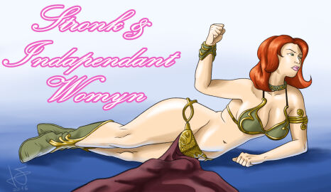 belly_dancer belly_dancer_outfit black_widow_(marvel) boots bracelet breasts cleavage crossover_cosplay draw-fiend female green_eyes harem_girl harem_outfit large_breasts loincloth marvel marvel_comics natasha_romanoff orange_hair slave slave_bikini slave_collar slave_girl slave_leia_(cosplay) slave_outfit star_wars thick_thighs