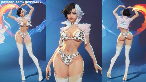 3d ass breasts clothed luna_snow luna_snow_(marvel_rivals) marvel marvel_rivals