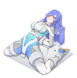 absurdres bodysuit bondage bound box breasts cameltoe contained_setting female female_only femsub fully_clothed gag grey_hair highres in_box in_container large_breasts long_hair medium_breasts original pussy restrained skin_tight stationary_restraints tight_clothing xiongmao yellow_eyes