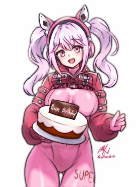 alice_(nikke) bodysuit breasts female goddess_of_victory:_nikke pink_eyes pink_hair rotomdocs tagme