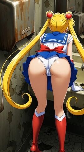 anime bishoujo_senshi_sailor_moon public_restroom sailor_moon sailor_uniform sexy_body sexy_pose