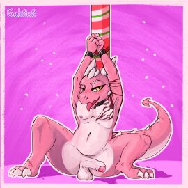 absurd_res balls erection gab0o0 genitals hi_res horn humanoid_genitalia humanoid_penis kobold male nipples nude penis scalie simple_background solo tail tattoo