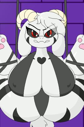 1girls 2:3 animated asriel_dreemurr asriel_dreemurr_(god_form) black_sclera bondage bound bovid breast_grab breast_play breasts caprine female fingering goat hand_on_breast huge_breasts mammal markings milkis2000 paizuri red_eyes sex solo titfuck titjob undertale undertale_(series) vertical_video white_body