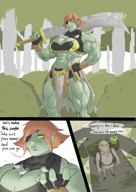 abs biceps big_breasts big_muscles bigger_female body_invasion breasts commission death_by_snu_snu fantasy female muscles muscular muscular_female muscular_thighs orc orc_female possessed possession sex size_difference slime takeover thick_legs thunder_thighs zohanmohan