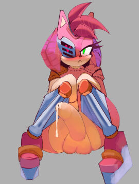 amy_rose anthro balls cyborg cyborg_girl female furry futanari humanoid_penis intersex penis precum rusty_rose silencioarthub sonic_(series)