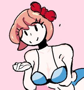 1girls bare_shoulders bow breasts cleavage doki_doki_literature_club female hairbow sayori_(doki_doki_literature_club) starfat underwear