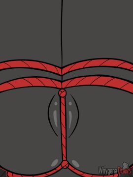 2025 2d_animation 4_eyes animated anthro arachnid arthropod ass biped black_body black_hair bondage bound breasts claudia_(whygena) digital_media_(artwork) female female_anthro genitals hair hair_over_eye hi_res looking_at_viewer low-angle_view multi_eye nipples pussy red_eyes red_rope restraints rope rope_bondage rope_harness solo spider spread_legs spreading vulva whygena