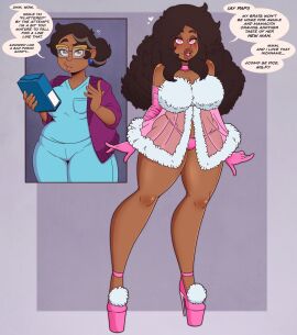 1girls alternate_hairstyle before_and_after bimbo bimbofication breast_expansion breast_growth breast_growth_(enlargement) breasts camila_noceda disney disney_channel domestication female female_only fluffy_clothing glasses gloves hair_bun high_heels hypnosis latina latina_bimbo latina_female latina_milf long_gloves milf mind_control pink_eyes platform_heels see-through_clothing text text_bubble the_owl_house transformation wrenzephyr2