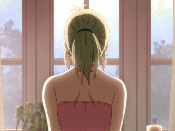 10s 2011 age_difference animated blonde_hair breasts female huge_breasts huge_cleavage jellyfish_(company) kamimura_akiko keisuke_(sisters) kitchen kouzaka_kouhei male male_virgin male_virginity_loss natsu_no_saigo_no_hi nipples_visible_through_clothing no_bra older_female_and_younger_male sisters_~natsu_no_saigo_no_hi~ smiling stepmother_and_stepson surprised surprised_expression taki_minashika uncensored virgin_male