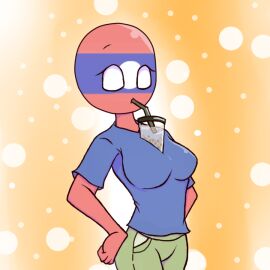 1girls boba_tea countryhumans countryhumans_girl female laos_(countryhumans) sfw solo tagme what