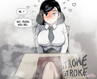 2futas bulge chloe_(lewdua) exhibitionism futa_only futa_pov futa_with_futa futanari intersex lewdua magali_(lewdua) pov school_uniform solo_focus stealth_masturbation