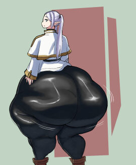 1girls ass bottom_heavy fat female frieren huge_ass motion_lines overlordzeon sousou_no_frieren thighs white_hair