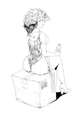 ass ass_focus bottle box carol_danvers disguise female high_heel_boots large_ass marvel marvel_comics mask mask_on_head mask_removed ms._marvel ms._marvel_(carol_danvers) rogue_(x-men) shawkgirl sitting sketch skinsuit sweat sweating water_bottle wide_hips x-men