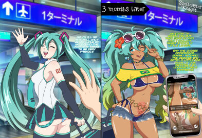 1girls 2koma ahegao alternate_version_at_source alternate_version_available arm_tattoo beach before_and_after before_and_during_pregnancy bikini blue_eyes blush brazil brazilian brazilian_female brazilian_miku breasts cellphone cheating condom_belt corruption cross_section cum cum_in_mouth cum_in_pussy cum_inside dark-skinned_male dark_skin dialogue early_pregnancy embryo english_text female fetus gangbang glasses gold_jewelry hatsune_miku impregnation in_utero infidelity instagram instant_loss instant_loss_2koma interracial latina light-skinned_male light_skin long_hair male minishorts miniskirt nipples open_mouth panties penis photo_comparison piercing portuguese_text pregnant pregnant_belly pregnant_female pubic_tattoo pussy spellcaster_knight spread_legs stomach_tattoo striped_panties sunglasses sunglasses_on_head tan-skinned_female tan_body tan_skin tanned_skin tattoo text tongue tongue_out tongue_piercing turquoise_hair twintails umbilical_cord uterus vocaloid wide_hips wink winking womb x-ray