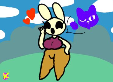 animal_crossing animated anthro big_breasts blanca_(animal_crossing) bottomless breasts coco_(animal_crossing) feline fellatio_gesture female first_person_view gyroid impostor inviting klutzatdusk looking_at_viewer pov rabbit suggestive suggestive_gesture suggestive_look tank_top tight_clothing wide_hips wink winking_at_viewer