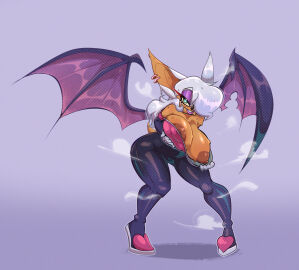 anthro armwear bat big_breasts bigdad bodysuit breasts clothed clothing elbow_gloves eyeshadow female flashing flashing_breasts fur gloves handwear hi_res lipstick makeup mammal nipples pink_nipples rouge_the_bat sega skinsuit solo sonic_(series) sonic_the_hedgehog_(series) stormrayneart tan_body tight_clothing topless topless_female white_body white_fur