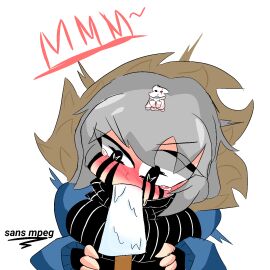 1girls 2d blush female female_sans grey_hair heart-shaped_pupils killertale light-skinned_female light_skin popsicle rebootedmp3g rule_63 sans sans_(killertale) sans_au sexually_suggestive tagme undertale undertale:something_new undertale_(series) undertale_au