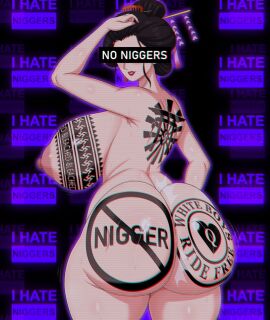 bleached edit naked_female nico_robin one_piece qoh queen_of_hearts racism racist solo_female tattoo