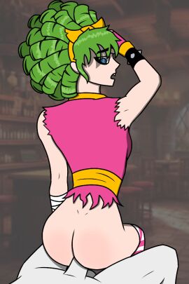 adult adult_female adult_only ass big_ass big_butt female from_behind from_behind_position gertrude_(i_hate_fairyland) green_hair high_socks i_hate_fairyland socks straight tomboy