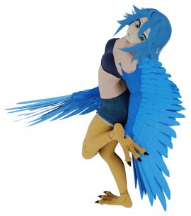 1girls 3d blumblum crush crushing crushing_tiny_person demihuman female female_only foot_fetish furry giantess harpy harpy_girl male monster_musume_no_iru_nichijou papi_(monster_musume) shrunken_male solo talons