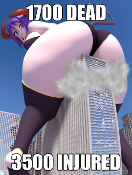 1girls 3d ass big_ass big_boobs big_breasts big_butt boobs bootygts breasts building building_destruction city clothed clothed_female death destruction english english_text female female_focus female_only giant_female giantess horned_female horns humanoid humanoid_female light-skinned_female light_skin looking_back meme meme_reference original original_character solo solo_female solo_focus