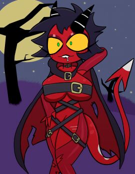 alternate_costume black_hair brainwashed demon demon_girl demon_horns demon_tail helluva_boss hypnosis millie_(helluva_boss) mind_control tcross