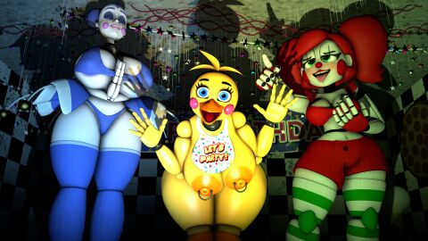 3d 3girls alternate_version_available animatronic animatronic_female animatronic_suit ass au baby_(fnafsl) ballerina_skirt ballora ballora_(fnafsl) ballora_(spiderjunior10) bib big_ass big_breasts bikini bikini_bottom bikini_top blue_eyes blush bra breasts circus_baby circus_baby_(fnaf) closed_eyes exposed_breasts female female_only five_nights_at_freddy's five_nights_at_freddy's:_sister_location five_nights_at_freddy's_2 fully_clothed green_eyes happy heart-shaped_pupils huge_breasts lipstick long_socks masked neckline piercing_nipples pircing provocative purpleyblack red_hair red_lipstick runaboo_chica scenery sfm shorts show show_stage skirt slim_waist smile socks source_filmmaker stage striped_socks summer_of_87_baby taller_female thick thick_ass thick_thighs thong tongue tongue_out toy_chica_(fnaf) trio_female twintails uncensored uncensored_breasts uncensored_nipples white_body white_skin yellow_body yellow_skin