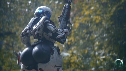 1girls 3d absurd_res armor armored_female ass big_ass big_butt blender_(software) clothed clothing female female_only female_spartan_(halo) gun halo_(series) hi_res highres huge_ass runn1non solo spartan_(halo) thick_thighs wide_hips