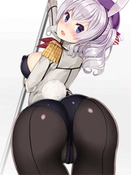 animal_ears animated ass blush bunny_ears bunny_tail tail white_hair