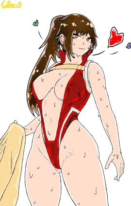 2girls areola areola_slip artist_signature ass ass_visible_through_thighs back_view bare_shoulders beauty_mark belly_button big_ass big_breasts black_hair blue_background bodysuit breasts bubble_ass bubble_butt cape cleavage cleavage_cutout clothing_cutout clouds collar covered_nipples curvy_figure cutesexyrobutts_(style) esther_waifu esthercita esthersita exposed_ass eyelashes female female_focus female_only fit fit_female front_view grey_eyes hi_res highres hourglass_figure large_breasts legs_apart leotard light-skinned_female light_skin long_hair looking_away momo_yaoyorozu_(cosplay) my_hero_academia navel navel_cutout nipples nipples_visible_through_clothing pale-skinned_female pale_skin partially_clothed ponytail posing revealing_clothes signature sleeveless solo solo_female standing superheroine thick_thighs thighs thin_waist twitch twitter upper_body watermark wide_hips youtube