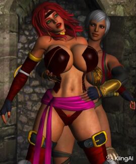 2girls 3d 3d_animation ai_assisted ai_generated ball_gag battle_chasers bondage chloroform damsel_in_distress dead_or_alive dominant_female femme_fatale groping_breasts lisa_hamilton red_monika sexy_struggle tagme video yuri